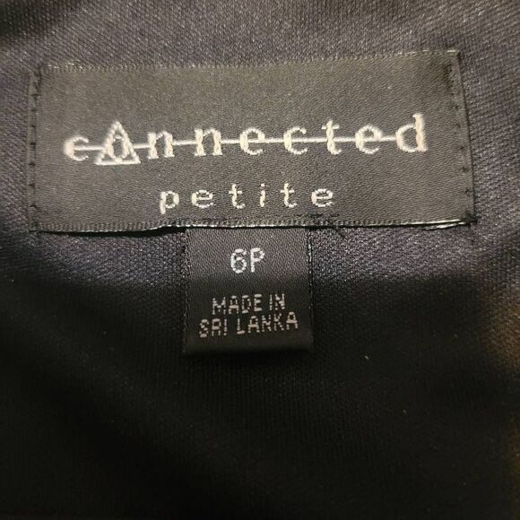 Connected/ Petite 6P/ Black-White/ Chevron Print Skater Stretch Dress - Picture 5 of 6